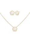 Jankuo Women's Flower 2-piece 14k Goldplated & Mother Of Pearl Necklace & Earring Set