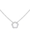 Jankuo Women's Flower Rhodium Plated & Cubic Zirconia Pendant Necklace In Brass