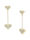 JANKUO WOMEN'S HEART 14K GOLDPLATED & CUBIC ZIRCONIA DROP EARRINGS