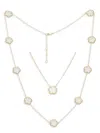 JANKUO WOMEN'S SET OF 2 FLOWER 14K GOLDPLATED & MOTHER OF PEARL NECKLACES