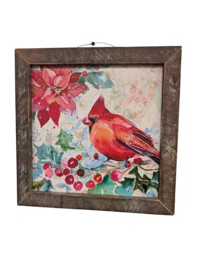 Janmichaels Art And Home Cardinal Wood Framed Picture In Multi In Brown