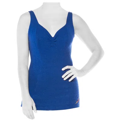 Pre-owned Jantzen 1930s  Cobalt Blue Wool Knit One Piece Swimsuit