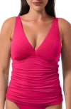 Jantzen Amber V-neck Tankini Top In Pink