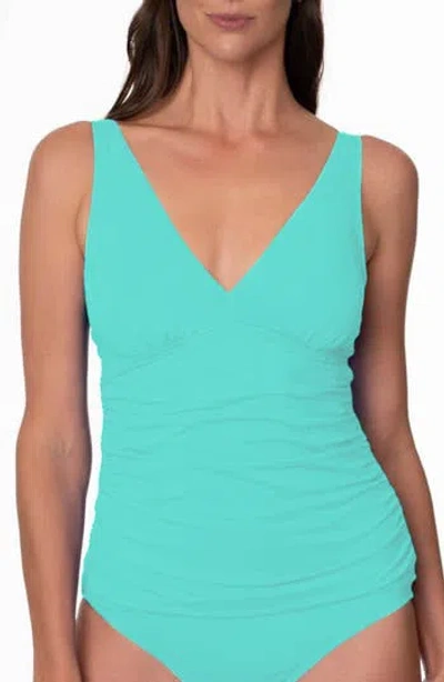 Jantzen Amber V-neck Tankini Top In Blue