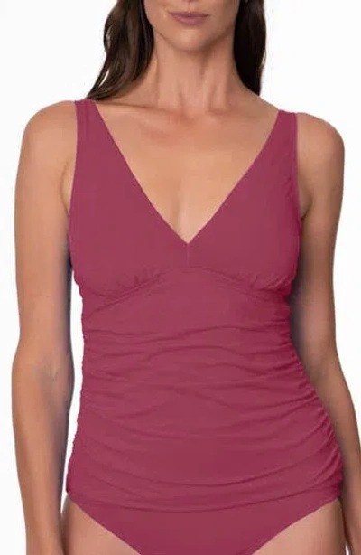 Jantzen Amber V-neck Tankini Top In Brown