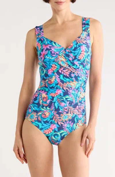 Jantzen Artissan Surplice Mio One-piece Swimsuit In Multi
