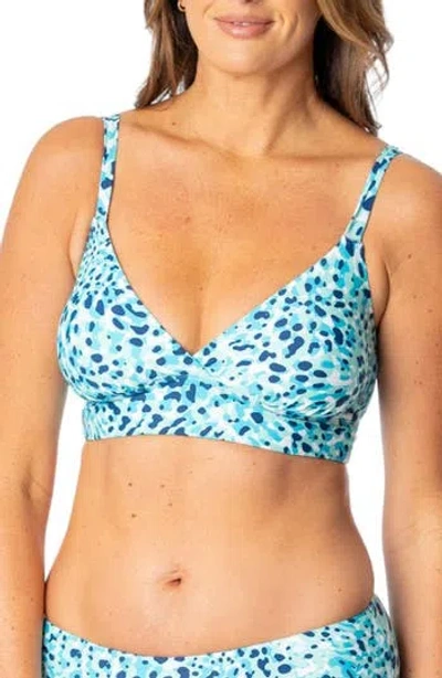 Jantzen Cecile Mid Tank Bikini Top In Pantheon Blue