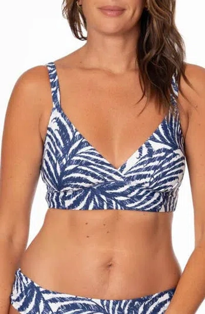 Jantzen Cecile Mid Tank Bikini Top In Pantheon Blue