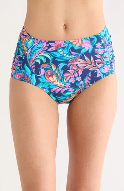 Jantzen Comfort Core Shirred Side Bikini Bottoms In Multi