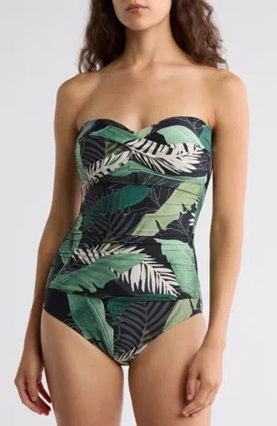 Jantzen Flora Bandeau One Piece Swimsuit