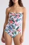 Jantzen Flora Bandeau One Piece Swimsuit In Multi