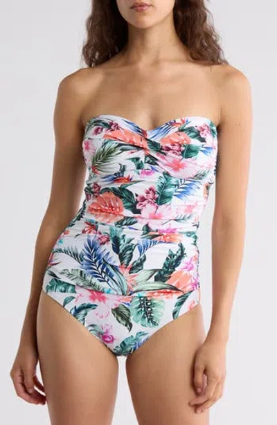Jantzen Flora Bandeau One Piece Swimsuit