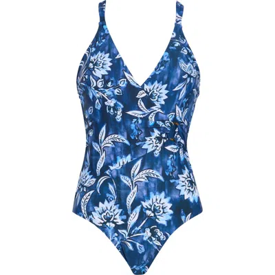 Jantzen Gina One-piece Swimsuit In Blue
