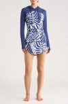 Jantzen Hooded Upf 50+ Cover-up Dress In Blue