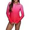 Jantzen Infinity Relaxed Mock Zip Top In Red