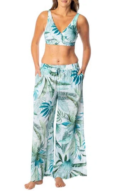 Jantzen Josephine Wide Leg Cover-up Pants In White