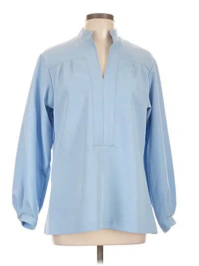 Pre-owned Jantzen Long Sleeve Blouse In Blue