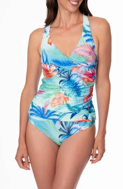 Jantzen Louise Wrap Tankini Top In Cobalt