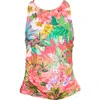 Jantzen Nora High Neck Tankini Bikini Top In Pink