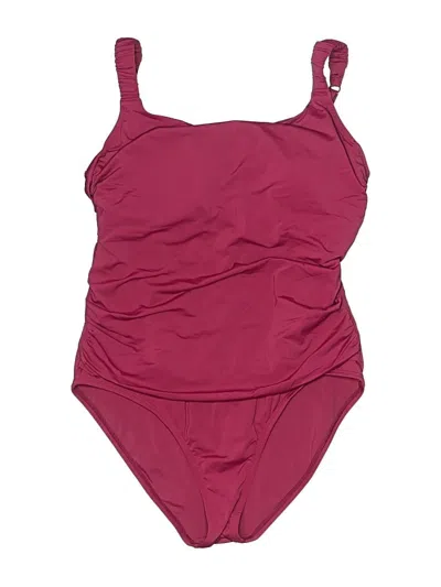 Pre-owned Jantzen One Piece Swimsuit In Burgundy