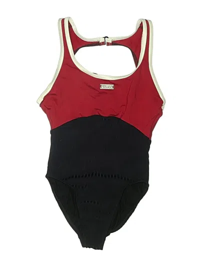 Pre-owned Jantzen One Piece Swimsuit In Burgundy