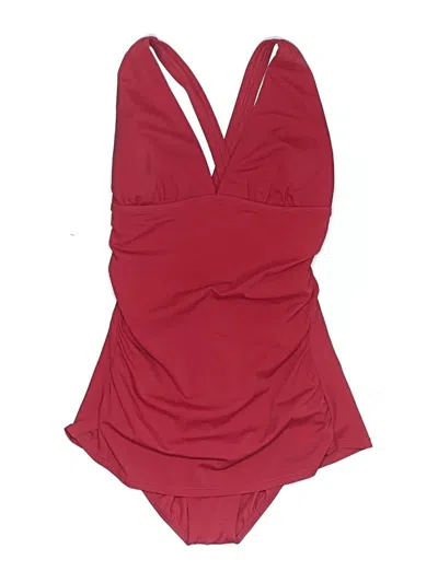 Pre-owned Jantzen One Piece Swimsuit In Burgundy