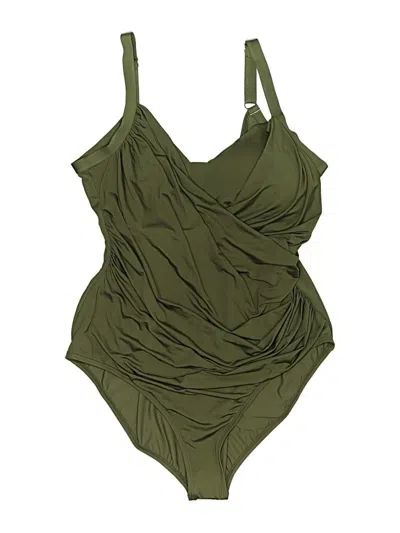 Pre-owned Jantzen One Piece Swimsuit In Green