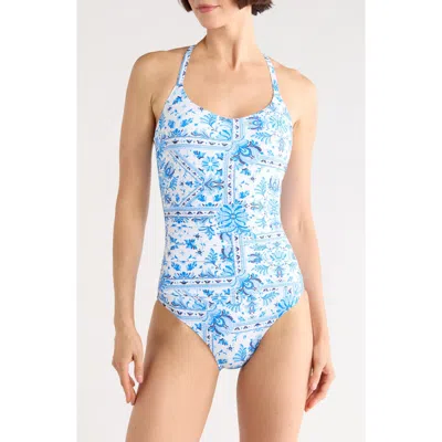 Jantzen Pat Lace Back Underwire One-piece Swimsuit In Multi