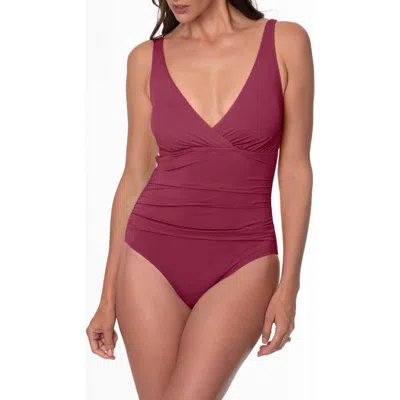 Jantzen Patty One-piece Swimsuit In Mulberry