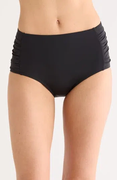 Jantzen Shirred Bikini Bottoms In Black