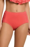 Jantzen Shirred Bikini Bottoms In Temple Peach