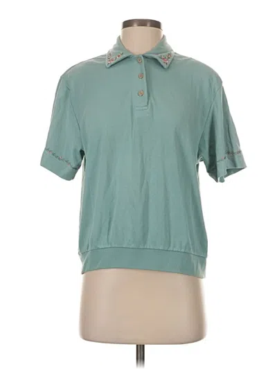 Pre-owned Jantzen Short Sleeve Polo Shirt In Blue