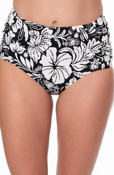 Jantzen Side Shirred Comfort Core High Waist Bikini Bottoms In White