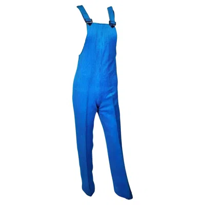 Pre-owned Jantzen Ski Overalls In Blue Stretch Velvet By  Circa 1975