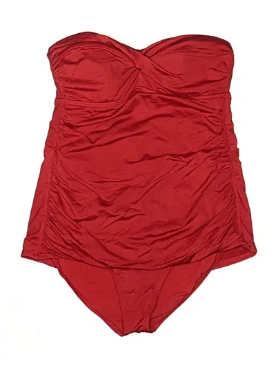 Pre-owned Jantzen Sleeveless Top Red Strapless Neckline Tops