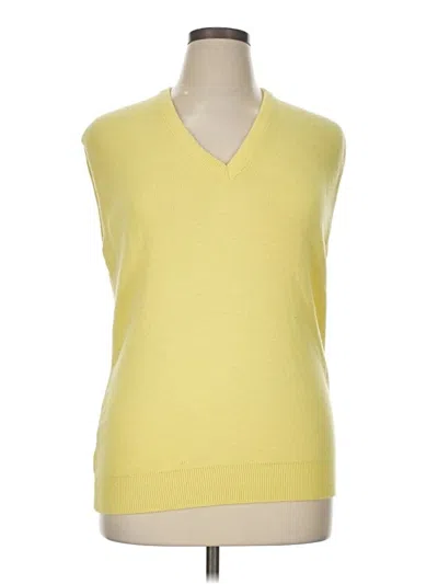Pre-owned Jantzen Sleeveless Top Yellow V-neck Tops
