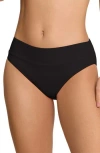 Jantzen Solid Agnes Banded Hipster Bikini Bottoms In Black