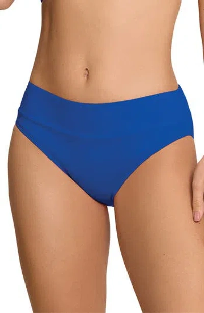 Jantzen Solid Agnes Banded Hipster Bikini Bottoms In Cobalt