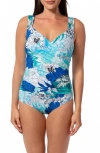 Jantzen Surplice Mio One-piece Swimsuit In Blue