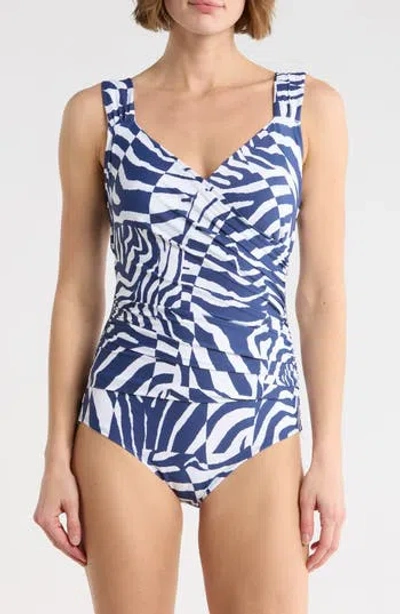 Jantzen Surplice Mio One-piece Swimsuit In Blue