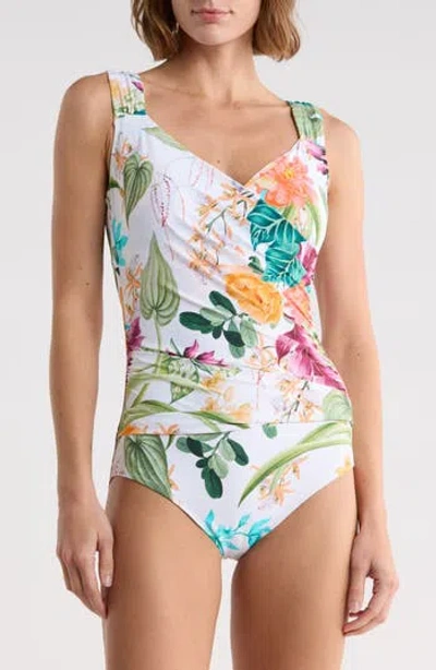 Jantzen Surplice Mio One-piece Swimsuit In Multi