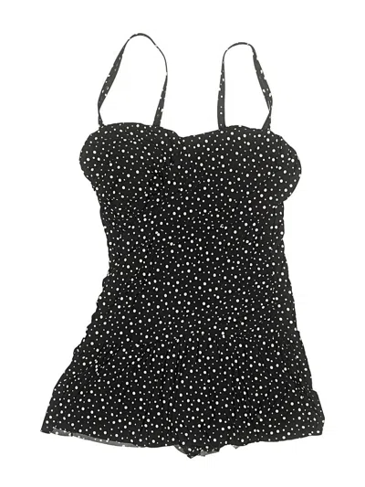 Pre-owned Jantzen Swimsuit Top Black Polka Dots Pattern Swimwear