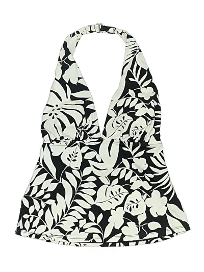 Pre-owned Jantzen Swimsuit Top Black Print Pattern Swimwear