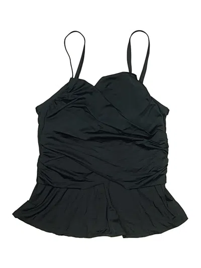 Pre-owned Jantzen Swimsuit Top Black Solid Pattern Swimwear