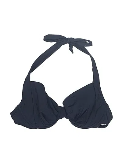 Pre-owned Jantzen Swimsuit Top Blue Solid Pattern Swimwear