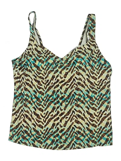 Pre-owned Jantzen Swimsuit Top Brown Animal Print Pattern Swimwear