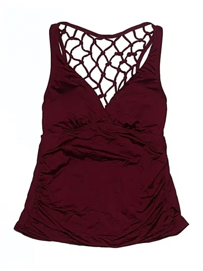 Pre-owned Jantzen Swimsuit Top Burgundy Swimwear
