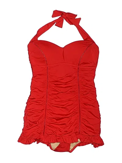 Pre-owned Jantzen Swimsuit Top Red Swimwear