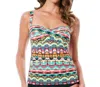 Jantzen Twist Front Tankini Top In Tulum In Multi
