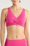 Jantzen Vera Surplice Bikini Top In Pink